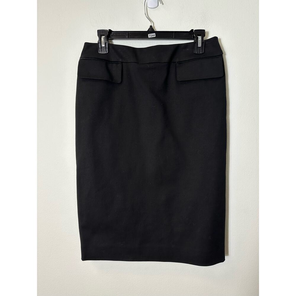 Carlisle Black Flap Pocket Cotton Blend Pencil Skirt Sz 8